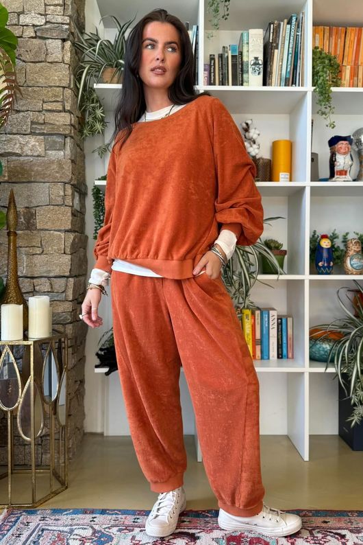 Terry B Lantern Sleeve Sweatshirt Russet